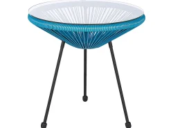 Beliani Parvekekalustesetti Rottinkinen Sininen Acapulco Ii Sale