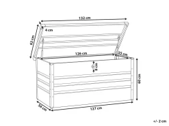 Beliani Pehmustelaatikko Teraksinen Grafiitinharmaa 132X62 Cm Cebrosa Cheap
