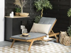 Beliani Pehmustetyyny Aurinkotuoliin 192 X 56 X 5 Cm Harmaa Cesana Sale