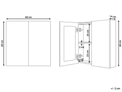Beliani Peilikaappi Valkoinen 60 X 60 Cm Navarra Best