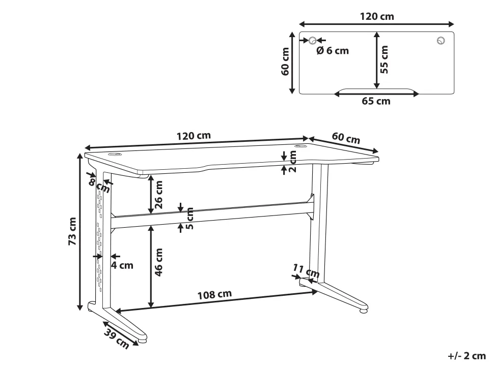 Beliani Pelipoyta Led-Valo Musta 120 X 60 Cm Dexter Cheap