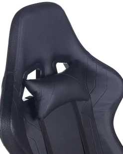 Beliani Pelituoli Keinonahka Led-Valo Musta Gleam Best Sale