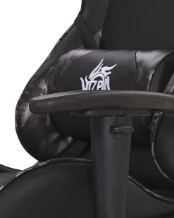 Beliani Pelituoli Keinonahka Maastokuvio Musta/Tummanharmaa Victory Cheap