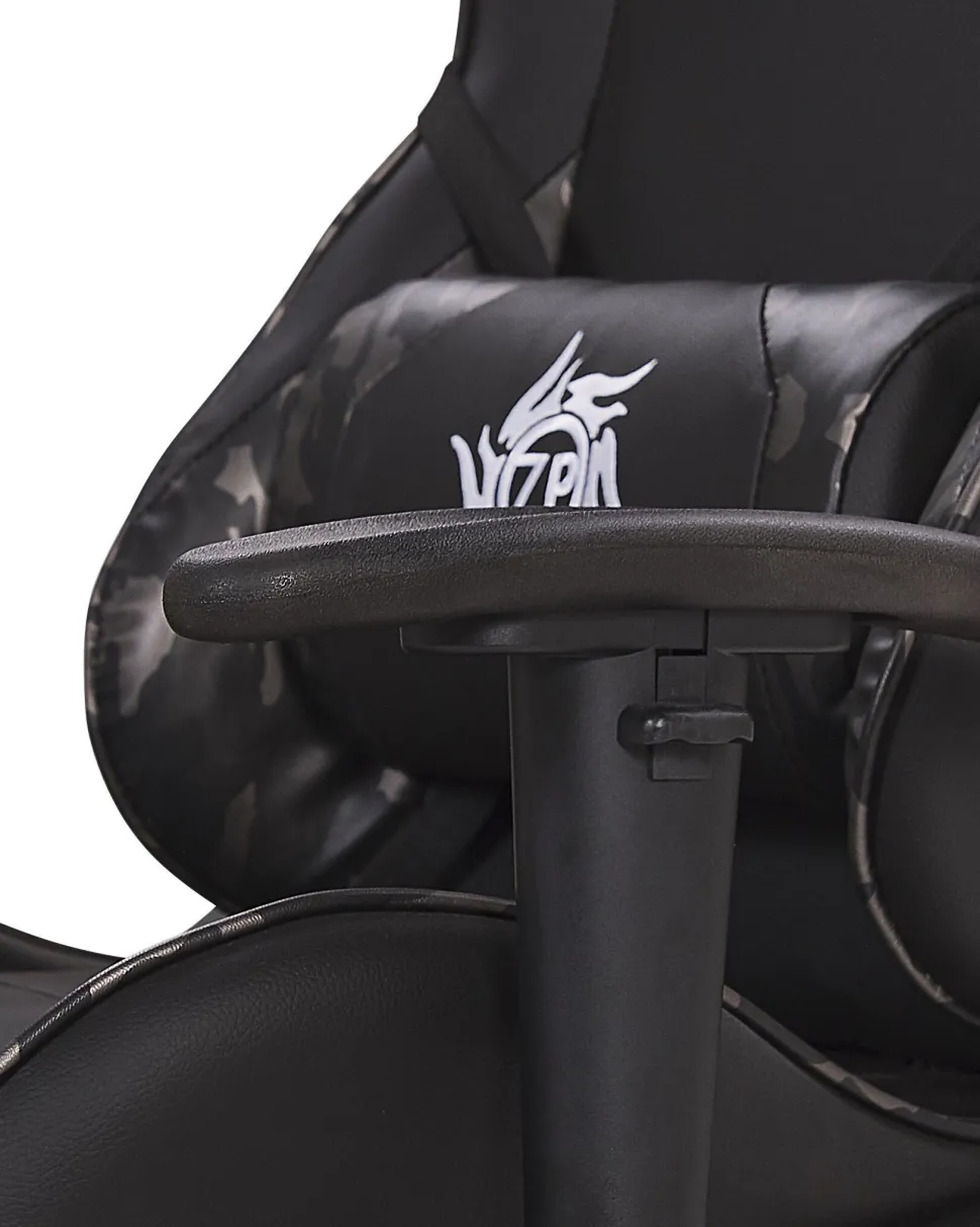 Beliani Pelituoli Keinonahka Maastokuvio Musta/Tummanharmaa Victory Cheap