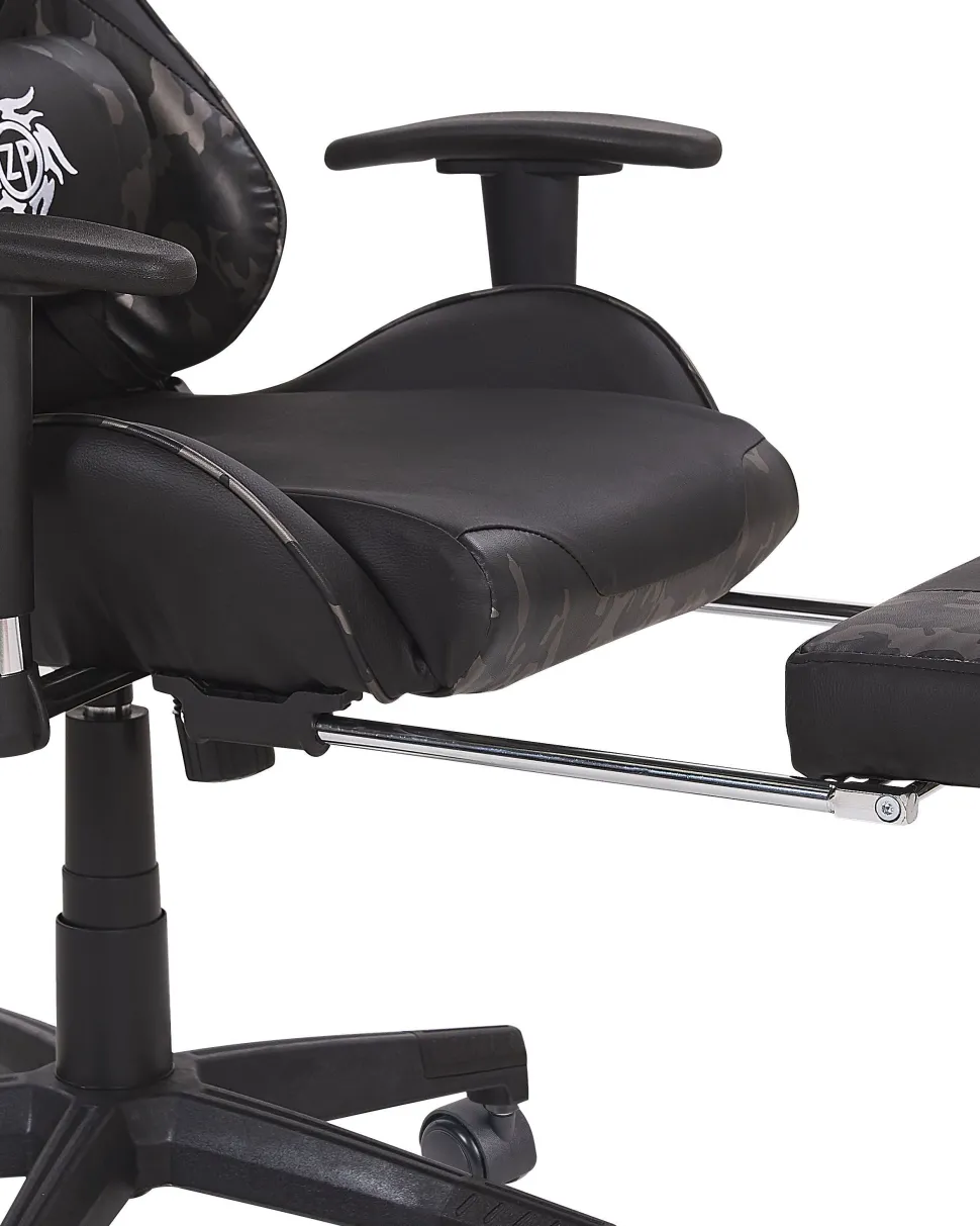 Beliani Pelituoli Keinonahka Maastokuvio Musta/Tummanharmaa Victory Cheap