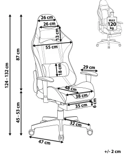 Beliani Pelituoli Keinonahka Musta/Punainen Victory Discount