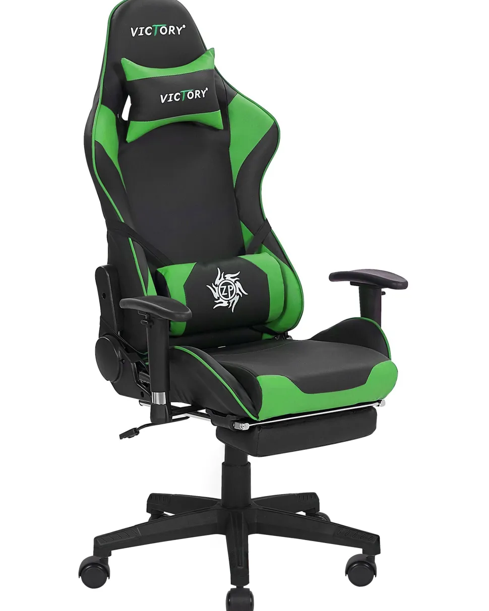 Beliani Pelituoli Keinonahka Musta/Vihrea Victory Fashion