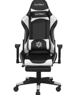 Beliani Pelituoli Keinonahka Musta/Valkoinen Victory Best Sale