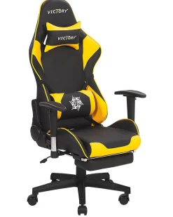 Beliani Pelituoli Keinonahka Musta/Keltainen Victory Outlet