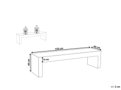 Beliani Penkki Harmaa Betoni U-Muotoinen 150 X 40 Cm Taranto New