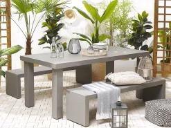 Beliani Penkki Harmaa Betoni U-Muotoinen 150 X 40 Cm Taranto New