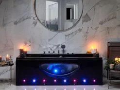 Beliani Poreamme Led-Valot Musta 170 X 80 Cm Hawes Clearance