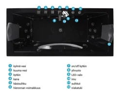 Beliani Poreamme Led-Valot Musta 170 X 80 Cm Hawes Clearance