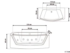 Beliani Poreamme Led-Valot Valkoinen 175 X 85 Cm Fuerte Best Sale