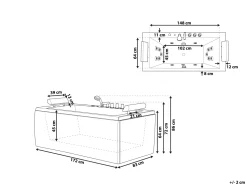 Beliani Poreamme Led-Valot Valkoinen 172 X 83 Cm Montego Sale