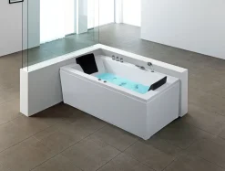 Beliani Poreamme Oikeak. Led-Valot Valkoinen 183 X 90 Cm Varadero Clearance