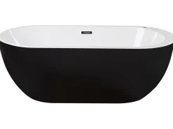 Beliani Poreamme Vapaasti Seisova Led-Valot Musta 170 X 80 Cm Nevis Cheap