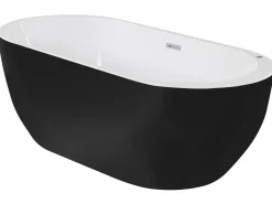 Beliani Poreamme Vapaasti Seisova Led-Valot Musta 170 X 80 Cm Nevis Cheap