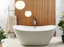 Beliani Poreamme Vapaasti Seisova Led-Valot Valkoinen 180 X 85 Cm Antigua Cheap