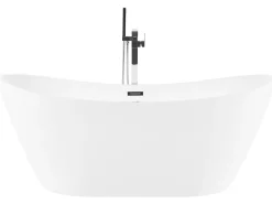 Beliani Poreamme Vapaasti Seisova Led-Valot Valkoinen 180 X 85 Cm Antigua Cheap