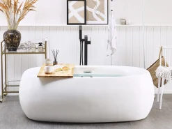 Beliani Poreamme Vapaasti Seisova Led-Valot Valkoinen 180 X 100 Cm Mustique Outlet