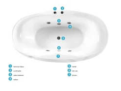 Beliani Poreamme Vapaasti Seisova Led-Valot Valkoinen 180 X 100 Cm Mustique Outlet