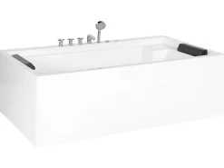 Beliani Poreamme Vapaasti Seisova Valkoinen 180 X 110 Cm Saona Store