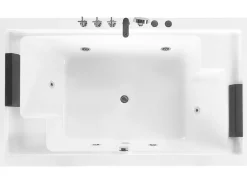 Beliani Poreamme Vapaasti Seisova Valkoinen 180 X 110 Cm Saona Store