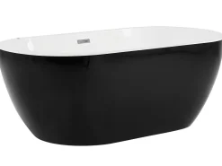 Beliani Poreamme Vapaasti Seisova Led-Valot Musta 170 X 80 Cm Nevis Iii Store