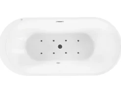 Beliani Poreamme Vapaasti Seisova Led-Valot Musta 170 X 80 Cm Nevis Iii Store