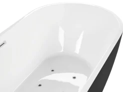 Beliani Poreamme Vapaasti Seisova Led-Valot Musta 170 X 80 Cm Nevis Iii Store