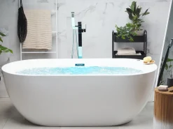 Beliani Poreamme Vapaasti Seisova Led-Valot Valkoinen 170 X 80 Cm Nevis Online