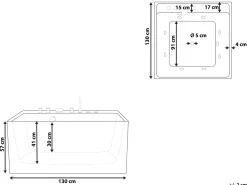 Beliani Poreamme Vapaasti Seisova Valkoinen 130 X 130 Cm Tahua Clearance