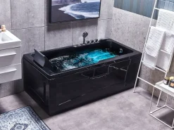 Beliani Poreamme Vasenk. Led-Valot Musta 169 X 81 Cm Artemisa Discount