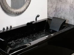 Beliani Poreamme Vasenk. Led-Valot Musta 183 X 90 Cm Varadero Fashion