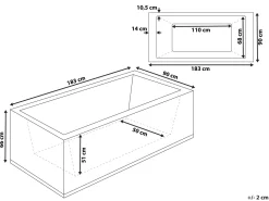 Beliani Poreamme Vasenk. Led-Valot Musta 183 X 90 Cm Varadero Fashion