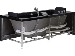 Beliani Poreamme Vasenk. Led-Valot Musta 183 X 90 Cm Varadero Fashion