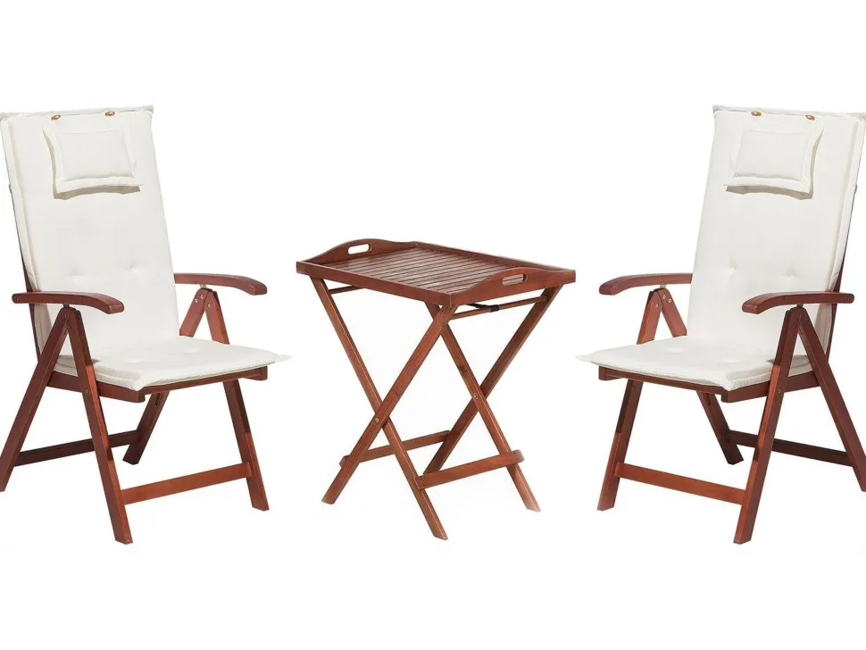 Beliani Poyta Ja 2 Tuolia Luonnonvalkoisilla Tyynyilla Toscana Sale