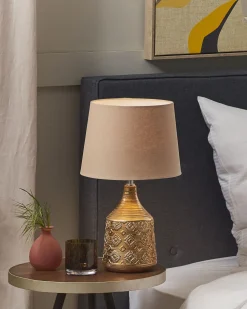 Beliani Poytavalaisin Keraaminen Kullanruskea Wari Fashion