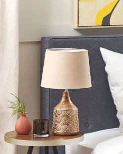 Beliani Poytavalaisin Keraaminen Kullanruskea Wari Fashion