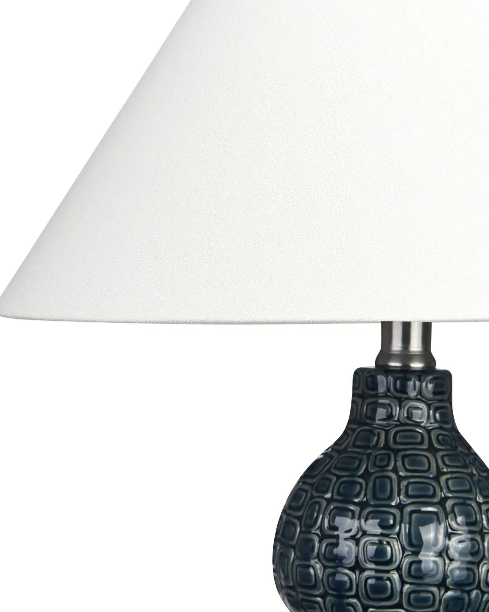 Beliani Poytavalaisin Keraaminen Valkoinen/Tummansininen Matina Shop