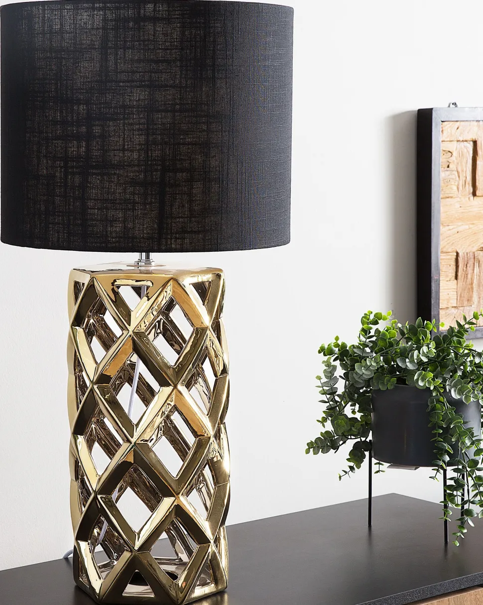 Beliani Poytavalaisin Keraaminen Musta/Kulta Selja Shop