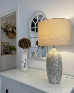 Beliani Poytavalaisin Keraaminen Beige Salza New