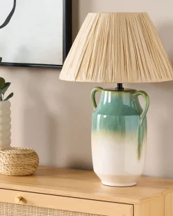 Beliani Poytavalaisin Keraaminen Vihrea/Valkoinen Limones Discount