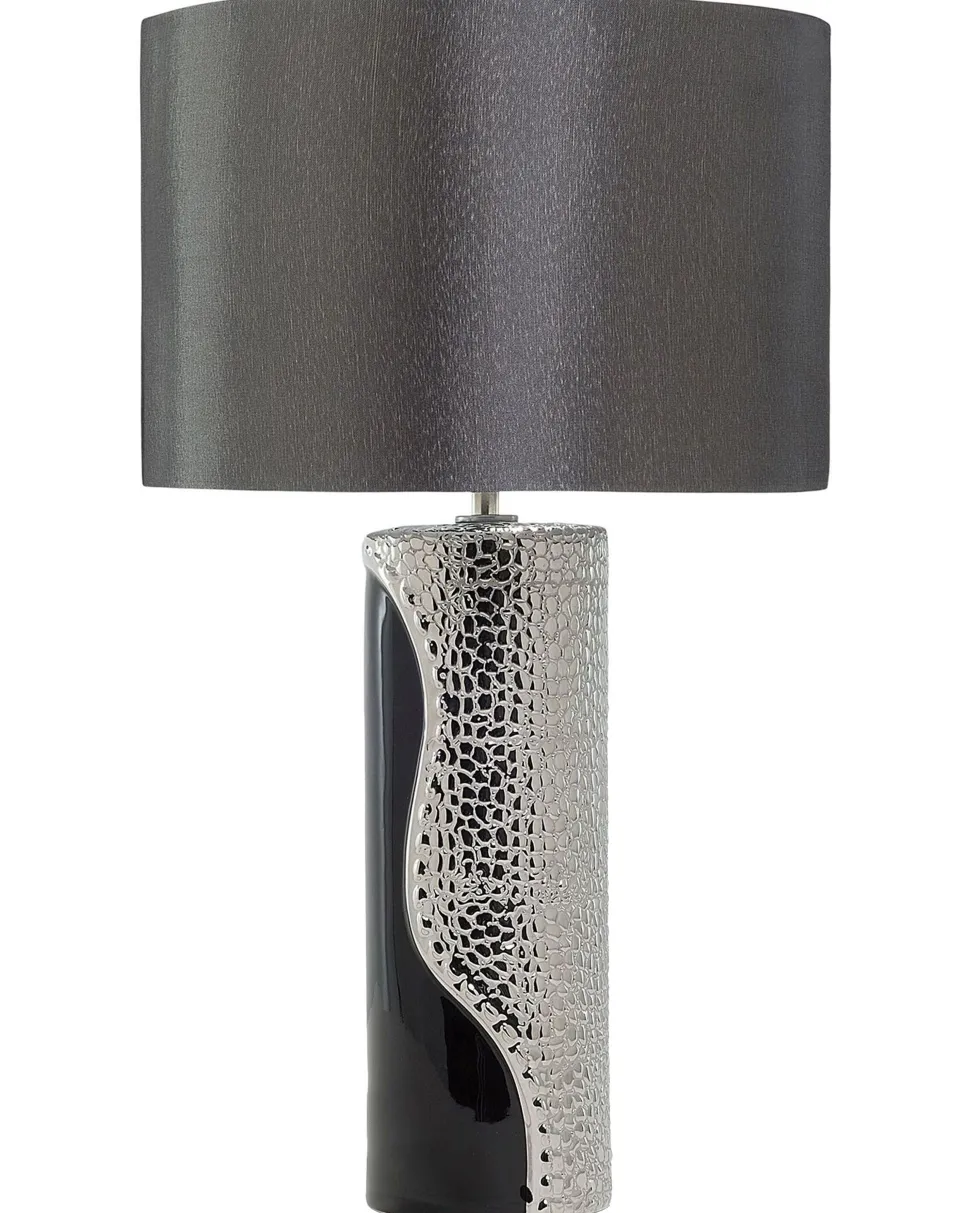 Beliani Poytavalaisin Posliini Musta/Hopea Aiken Fashion