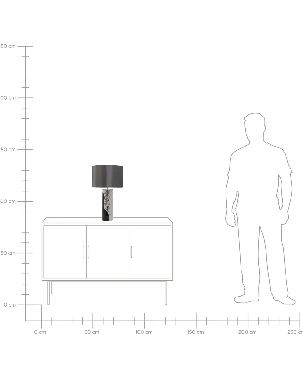 Beliani Poytavalaisin Posliini Musta/Hopea Aiken Fashion