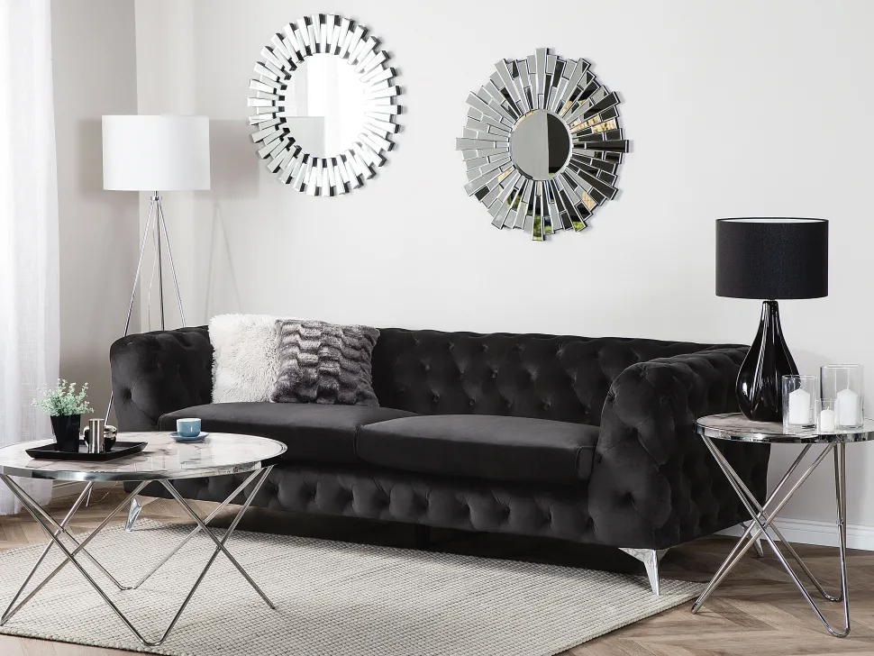 Beliani Poytavalaisin Posliini Musta Santee Cheap