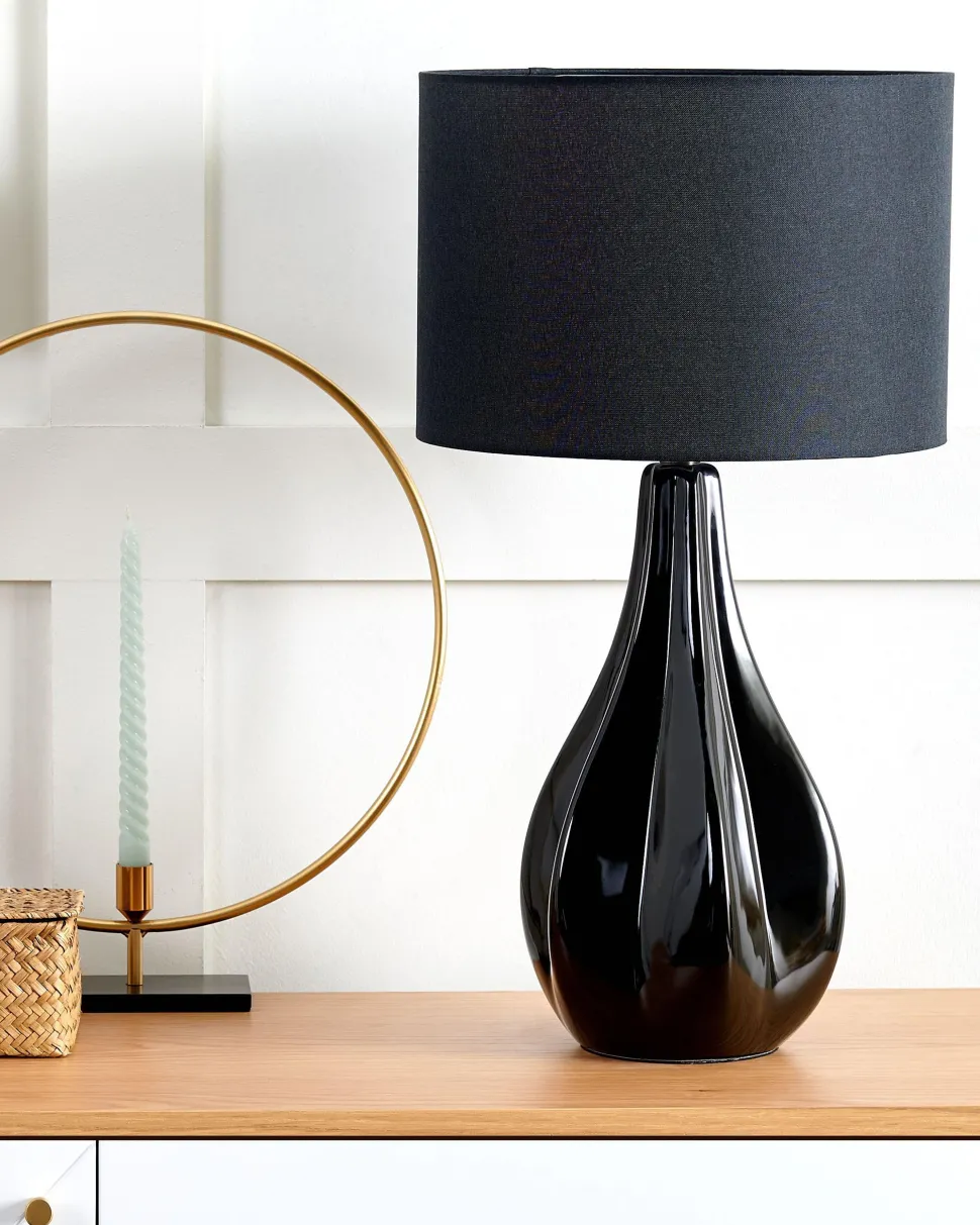 Beliani Poytavalaisin Posliini Musta Santee Cheap