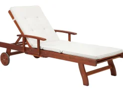 Beliani Puinen Aurinkotuoli Luonnonvalkoisella Pehmusteella Toscana Discount