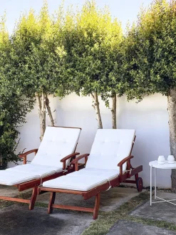 Beliani Puinen Aurinkotuoli Luonnonvalkoisella Pehmusteella Toscana Discount